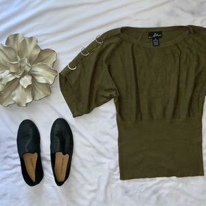 Army Green Dolman Knit Top